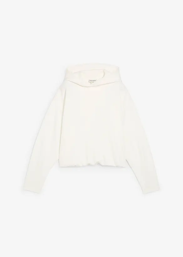 Felpa con cappuccio in misto viscosa leggermente lucido, bonprix