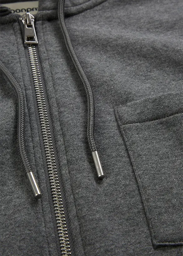 Felpa con zip e cappuccio, bonprix