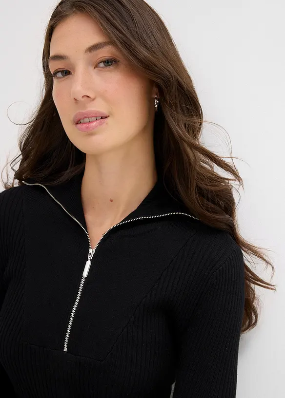 Maglia a costine in soffice misto viscosa, bonprix