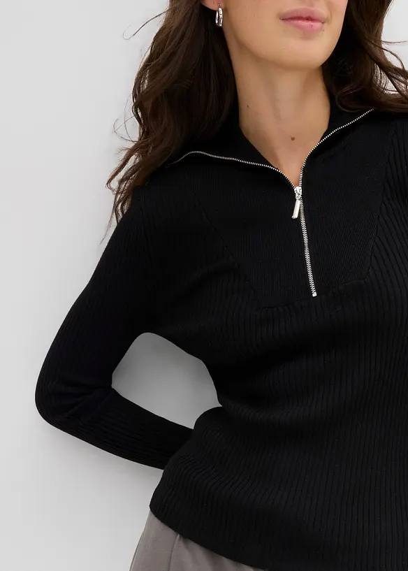 Maglia a costine in soffice misto viscosa, bonprix