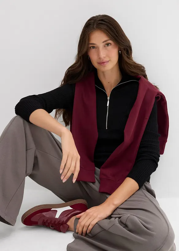 Maglia a costine in soffice misto viscosa, bonprix