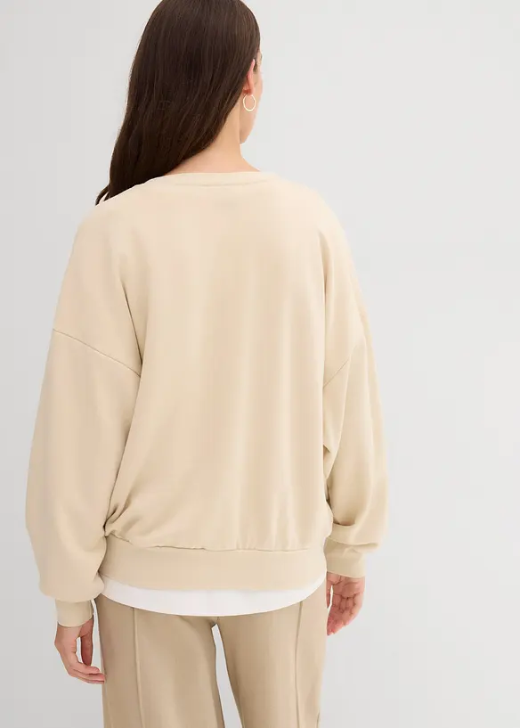 Felpa oversize in misto cotone morbido, bonprix