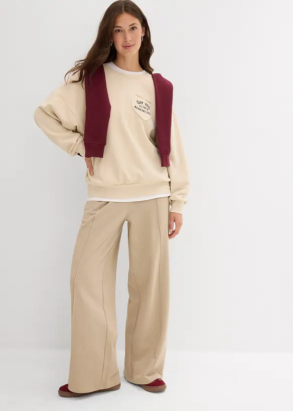 Felpa oversize in misto cotone morbido, bonprix