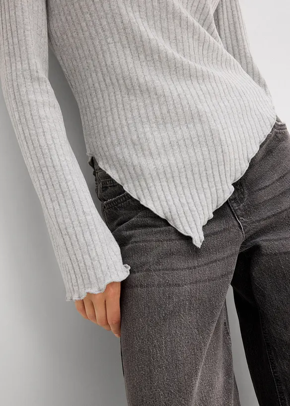 Maglia a costine in soffice misto viscosa, bonprix