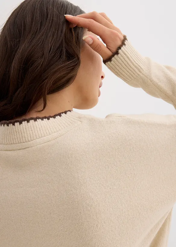 Maglione in filato fine con spalle scese, bonprix
