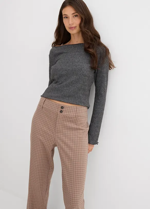 Pantaloni a zampa a vita alta, bonprix