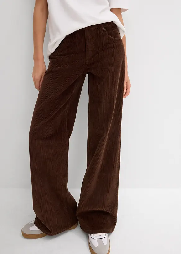 Pantaloni in velluto di misto cotone elasticizzato, bonprix