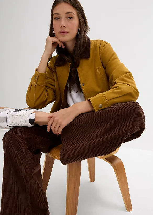 Pantaloni in velluto di misto cotone elasticizzato, bonprix