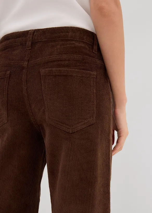 Pantaloni in velluto di misto cotone elasticizzato, bonprix