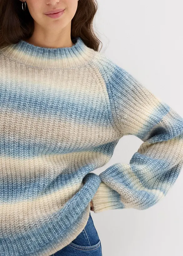 Maglione in filato grosso di misto lana morbido, bonprix