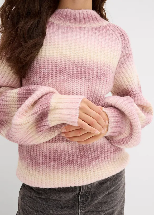 Maglione in filato grosso di misto lana morbido, bonprix