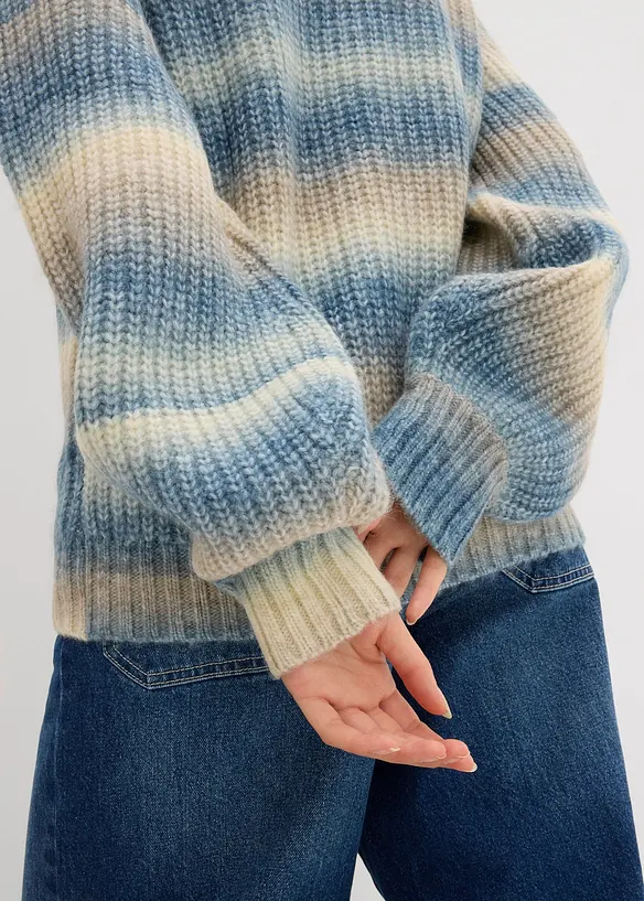 Maglione in filato grosso di misto lana morbido, bonprix