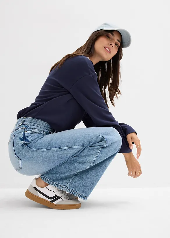 Jeans baggy, vita media, bonprix