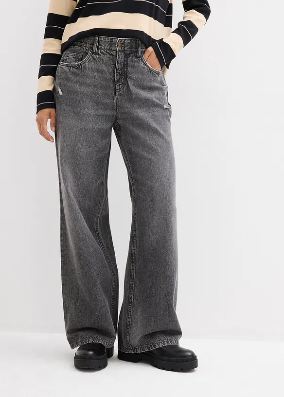 Jeans baggy, vita media, bonprix