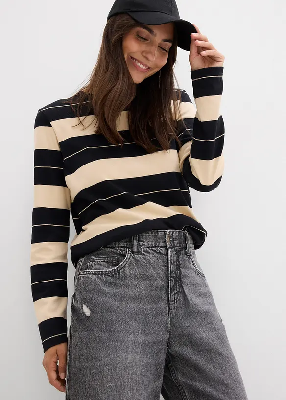 Jeans baggy, vita media, bonprix