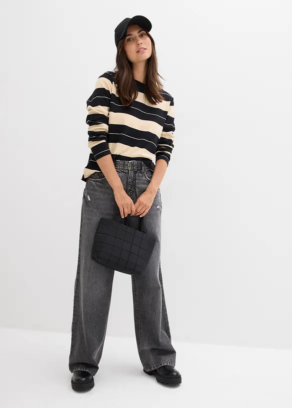 Jeans baggy, vita media, bonprix