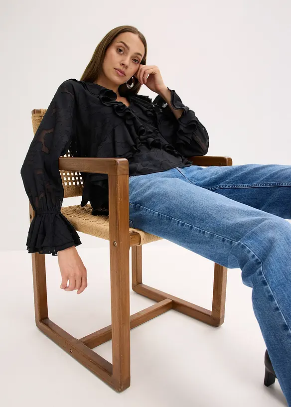 Blusa di chiffon leggermente trasparente, bonprix