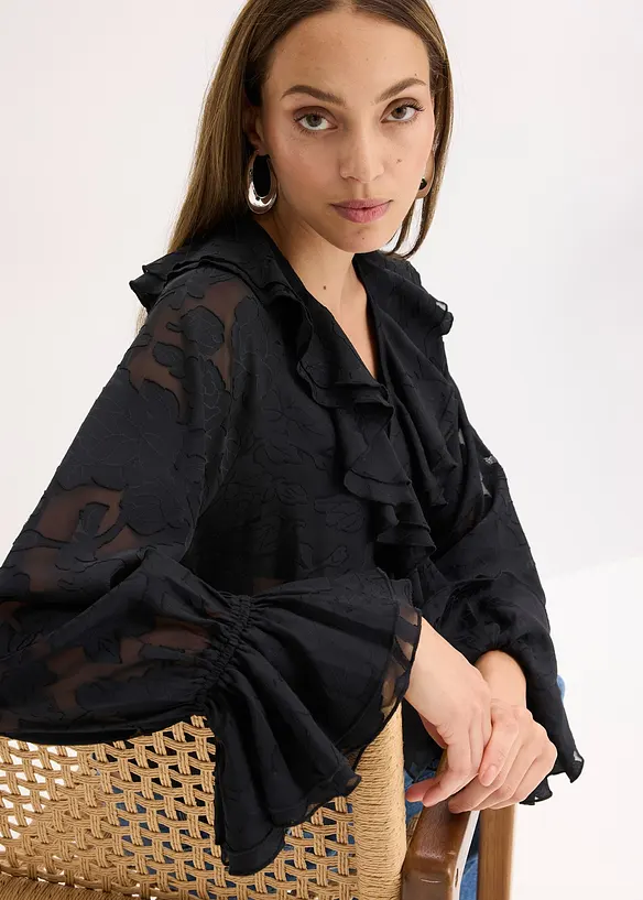 Blusa di chiffon leggermente trasparente, bonprix