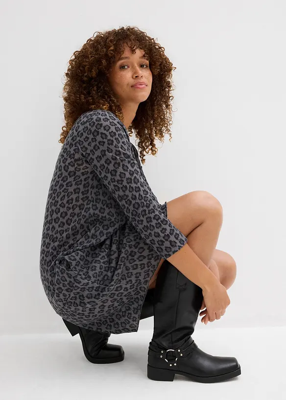 Abito corto in maglina effetto maglia, bonprix