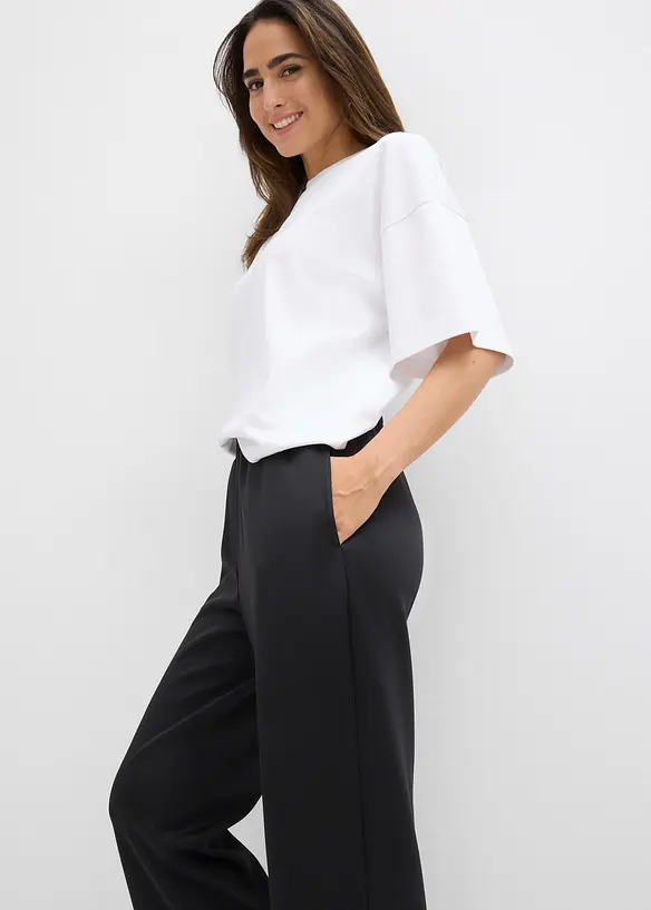 Pantaloni da jogging in tessuto effetto neoprene, bonprix