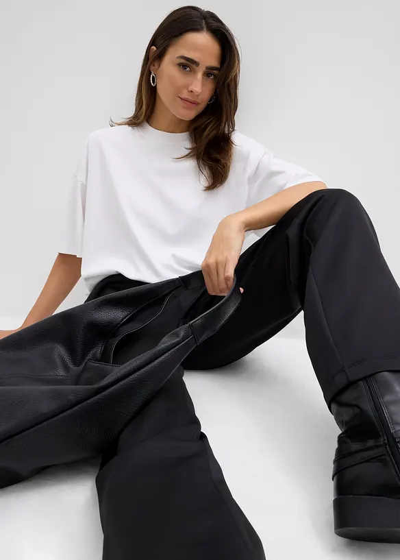 Pantaloni da jogging in tessuto effetto neoprene, bonprix
