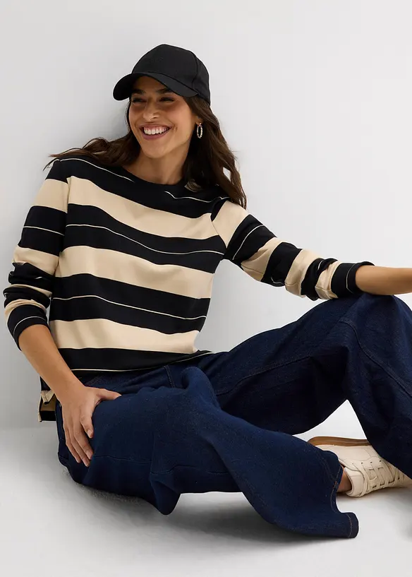 Maglia a maniche lunghe in cotone pesante, bonprix