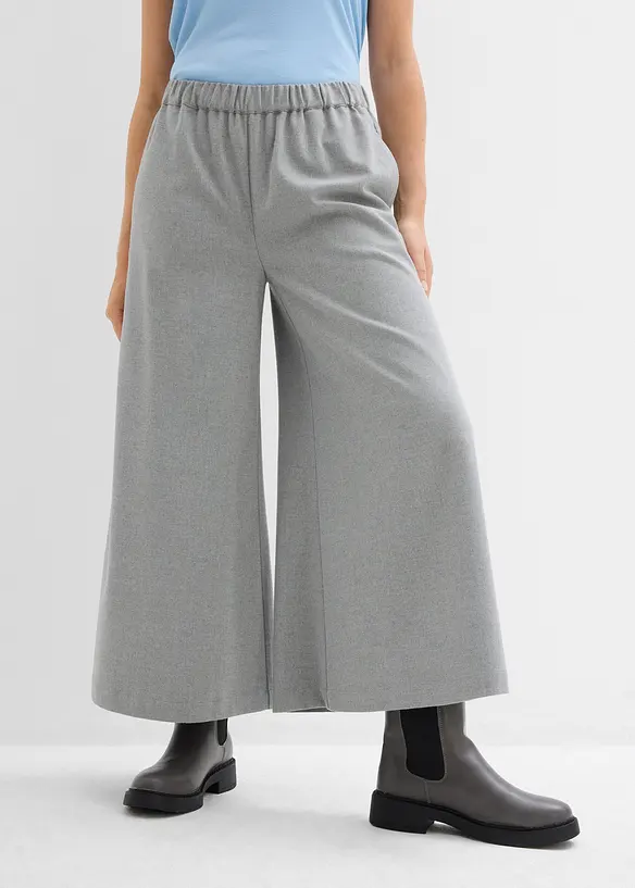 Pantaloni culotte in simil lana, bonprix