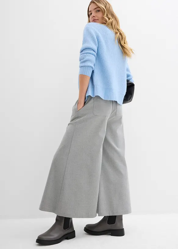Pantaloni culotte in simil lana, bonprix