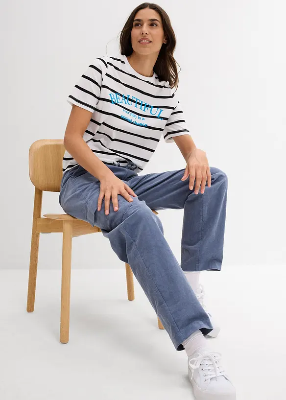 Pantaloni di velluto in barrel shape, bonprix