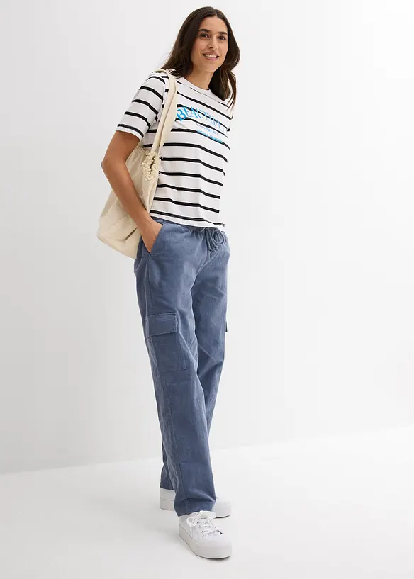 Pantaloni di velluto in barrel shape, bonprix