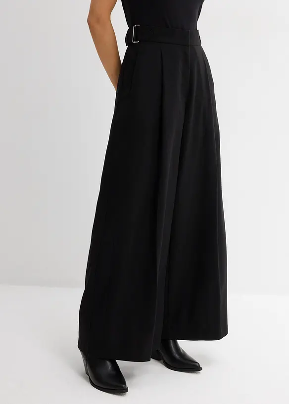 Pantaloni con fibbie ai lati in misto viscosa, bonprix