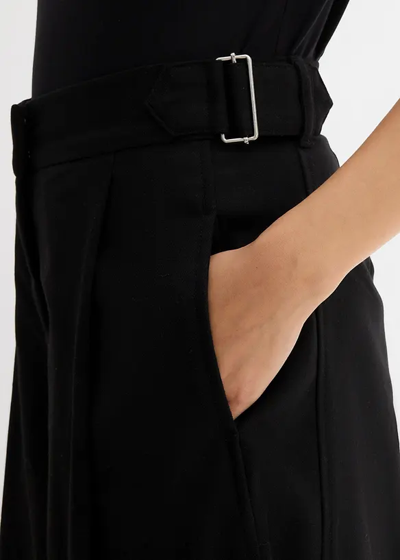 Pantaloni con fibbie ai lati in misto viscosa, bonprix