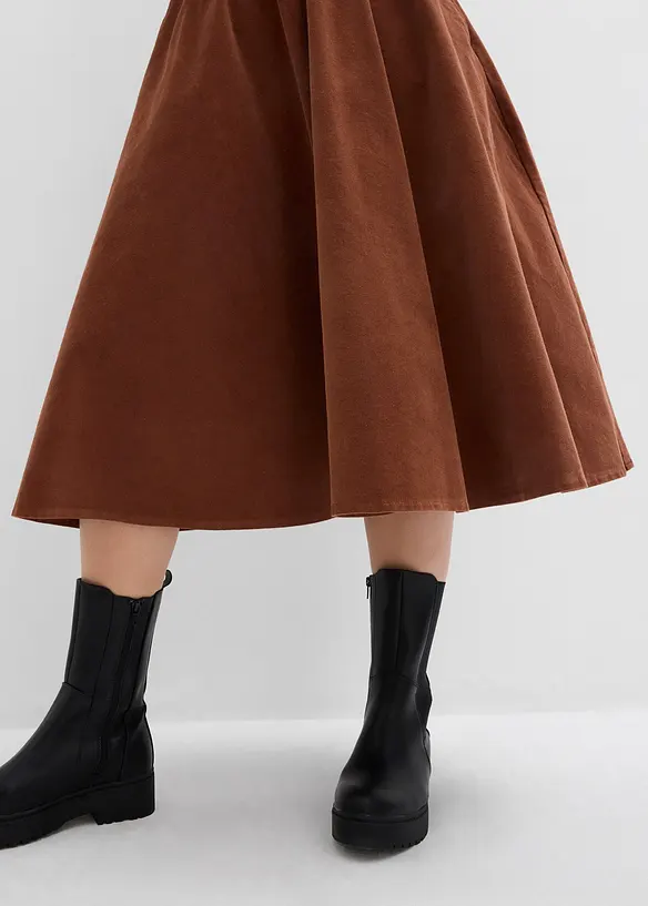 Gonna in velluto misto cotone, bonprix