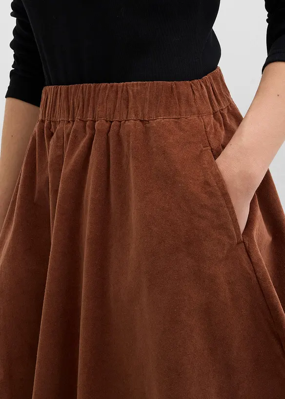 Gonna in velluto misto cotone, bonprix