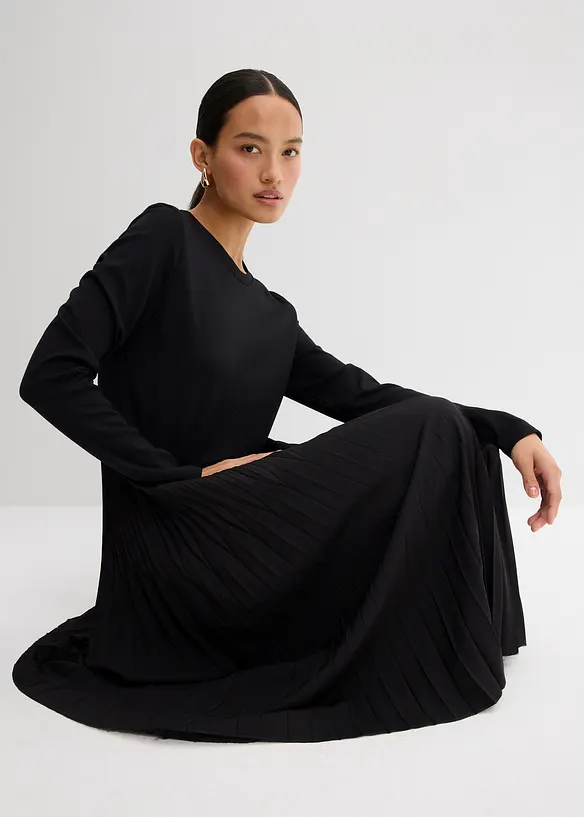 Abito midi in misto viscosa, bonprix