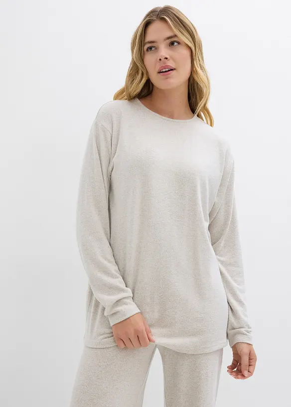 Felpa lunga effetto maglia, bonprix