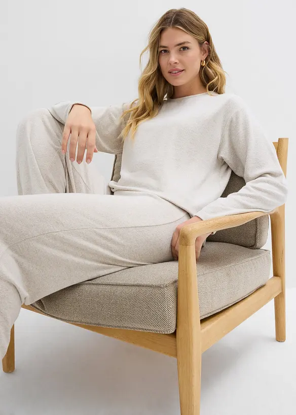 Felpa lunga effetto maglia, bonprix