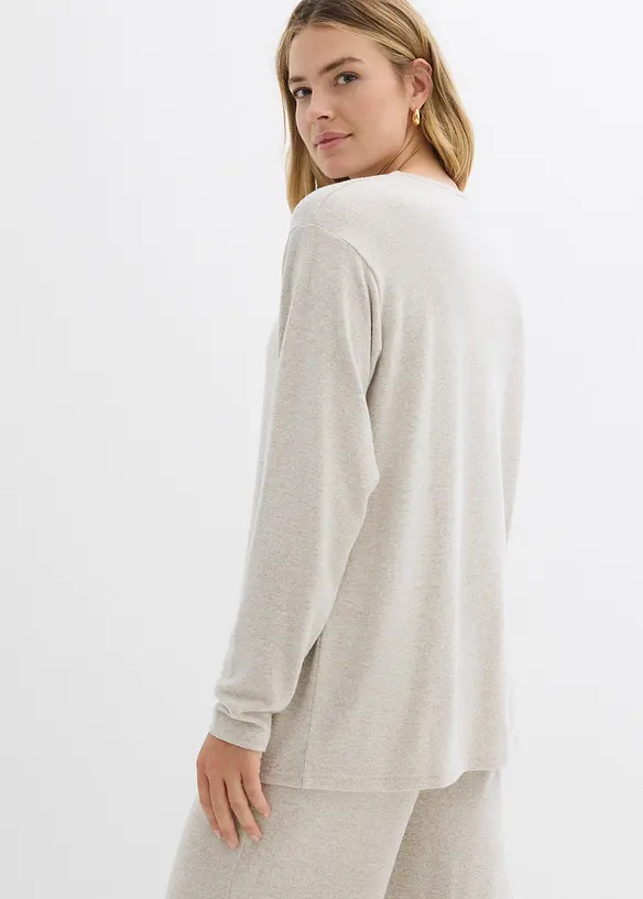 Felpa lunga effetto maglia, bonprix
