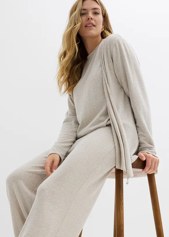 Cardigan incrociato effetto maglia, bonprix