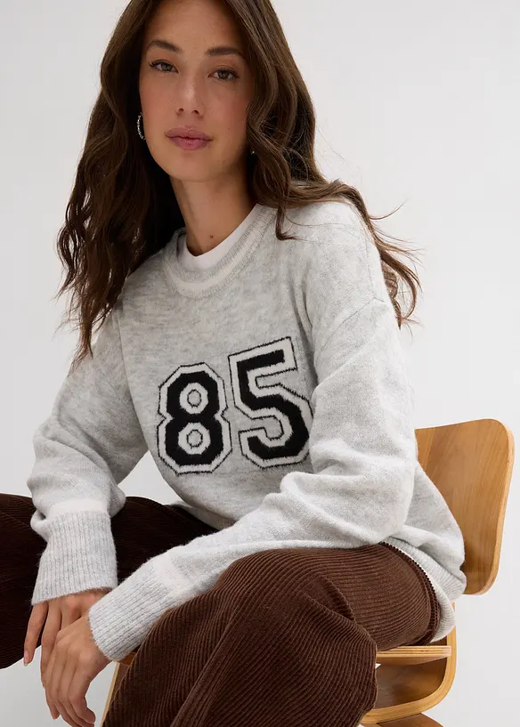 Maglione oversize con spalle scese, bonprix