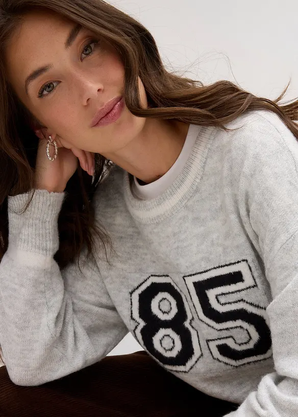 Maglione oversize con spalle scese, bonprix