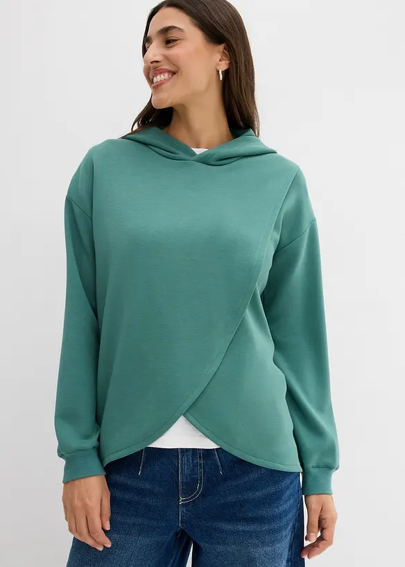 Felpa con cappuccio in morbido misto viscosa, bonprix