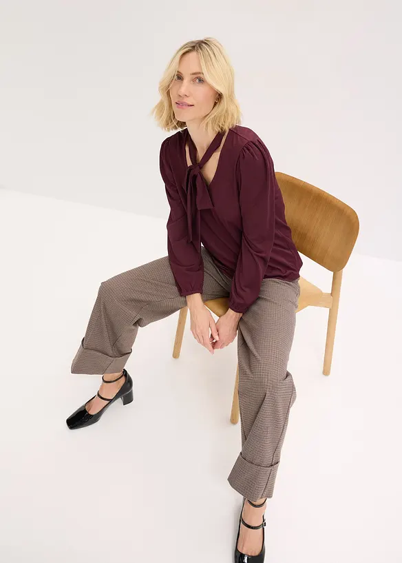 Maglia strutturata con fiocco staccabile, bonprix