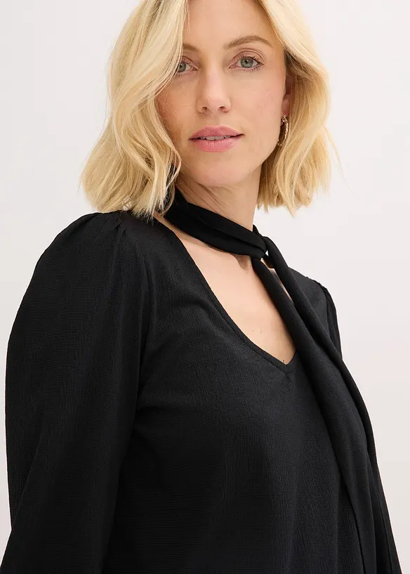 Maglia strutturata con fiocco staccabile, bonprix