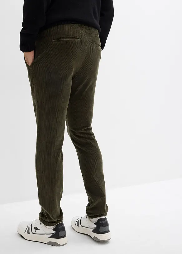 Pantaloni elasticizzati di velluto con elastico in vita, regular fit, bonprix