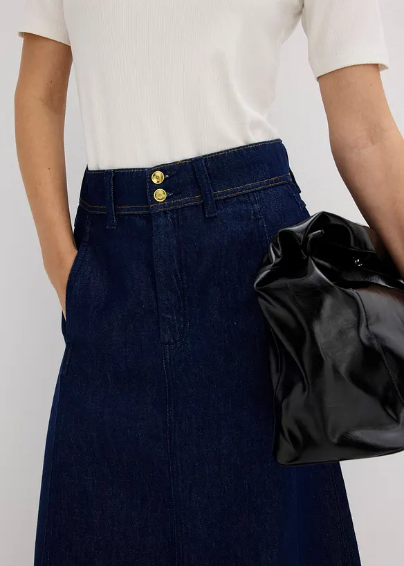 Gonna midi di jeans, bonprix