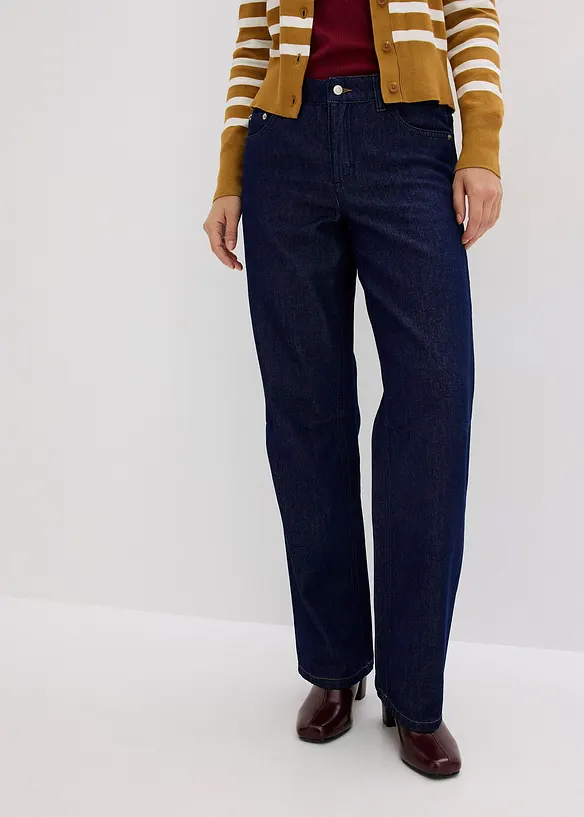 Jeans straight, vita media, bonprix