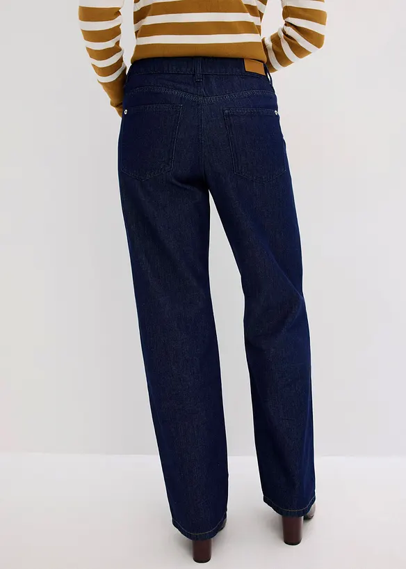 Jeans straight, vita media, bonprix
