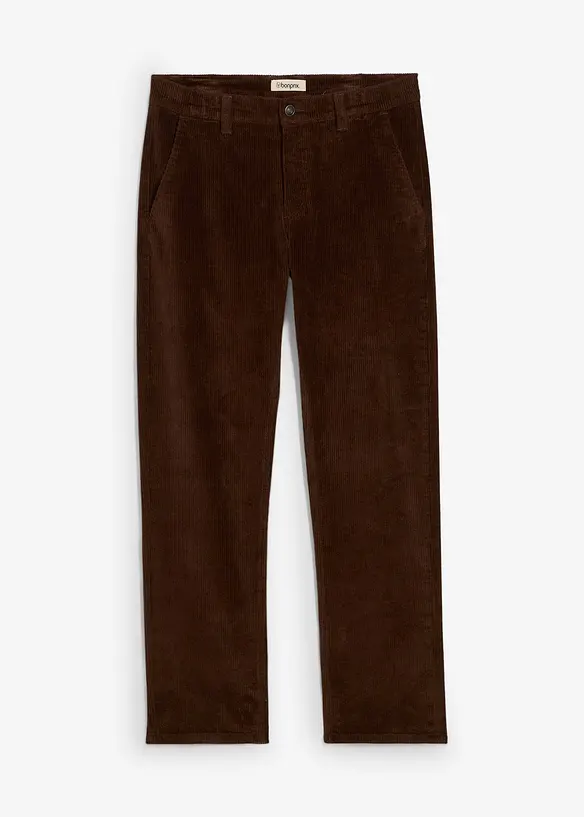 Pantaloni di velluto elasticizzati relaxed fit, straight, bonprix