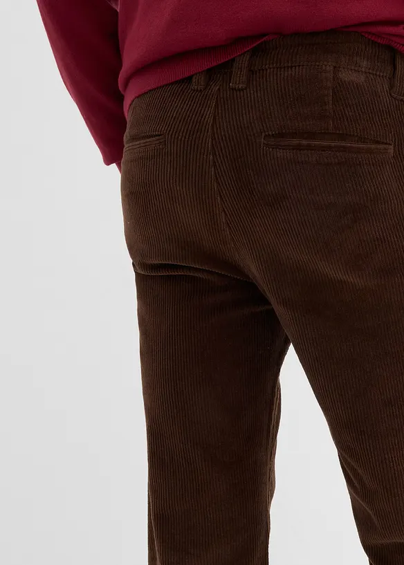 Pantaloni di velluto elasticizzati relaxed fit, straight, bonprix